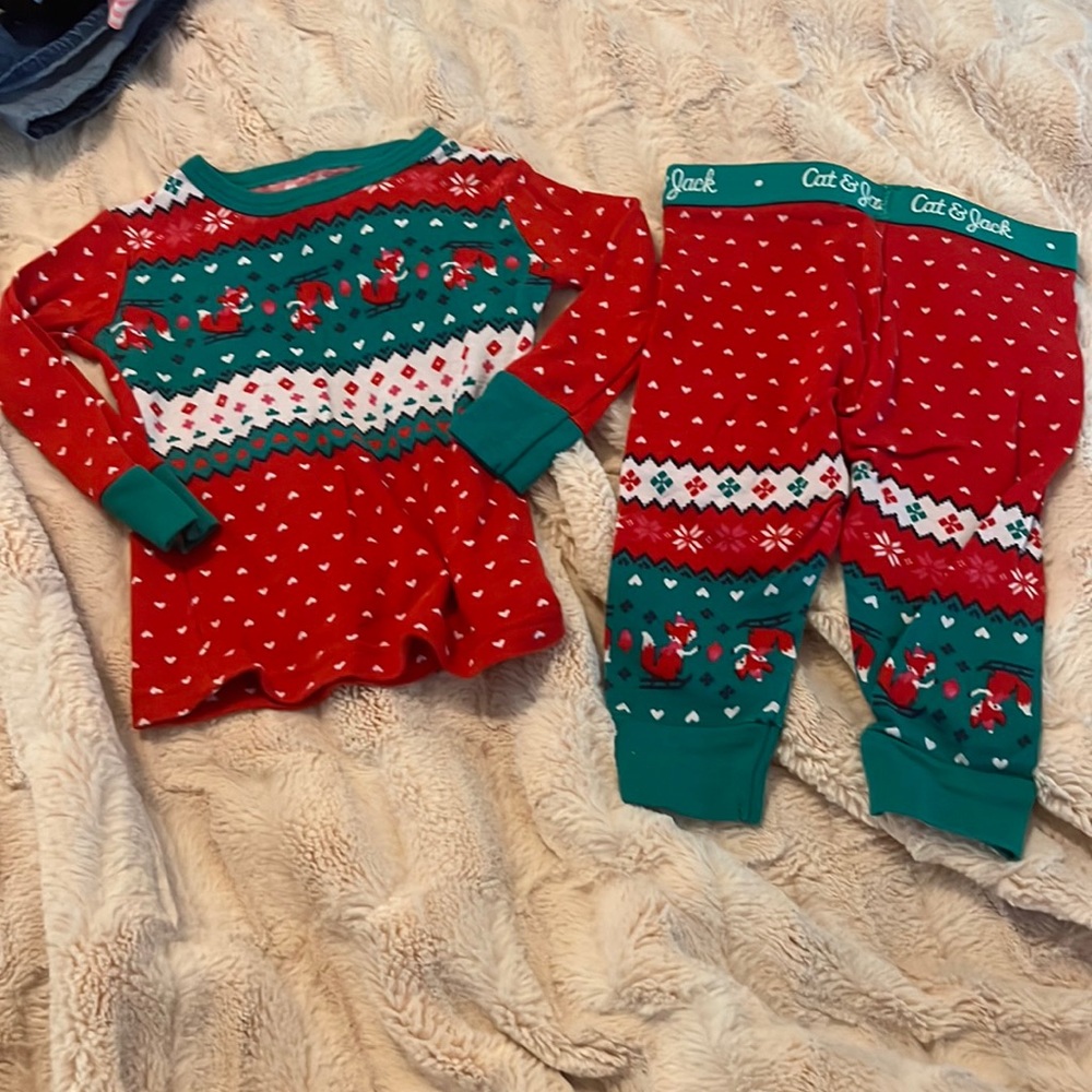 Cat and Jack 12 months Holiday PJ’s